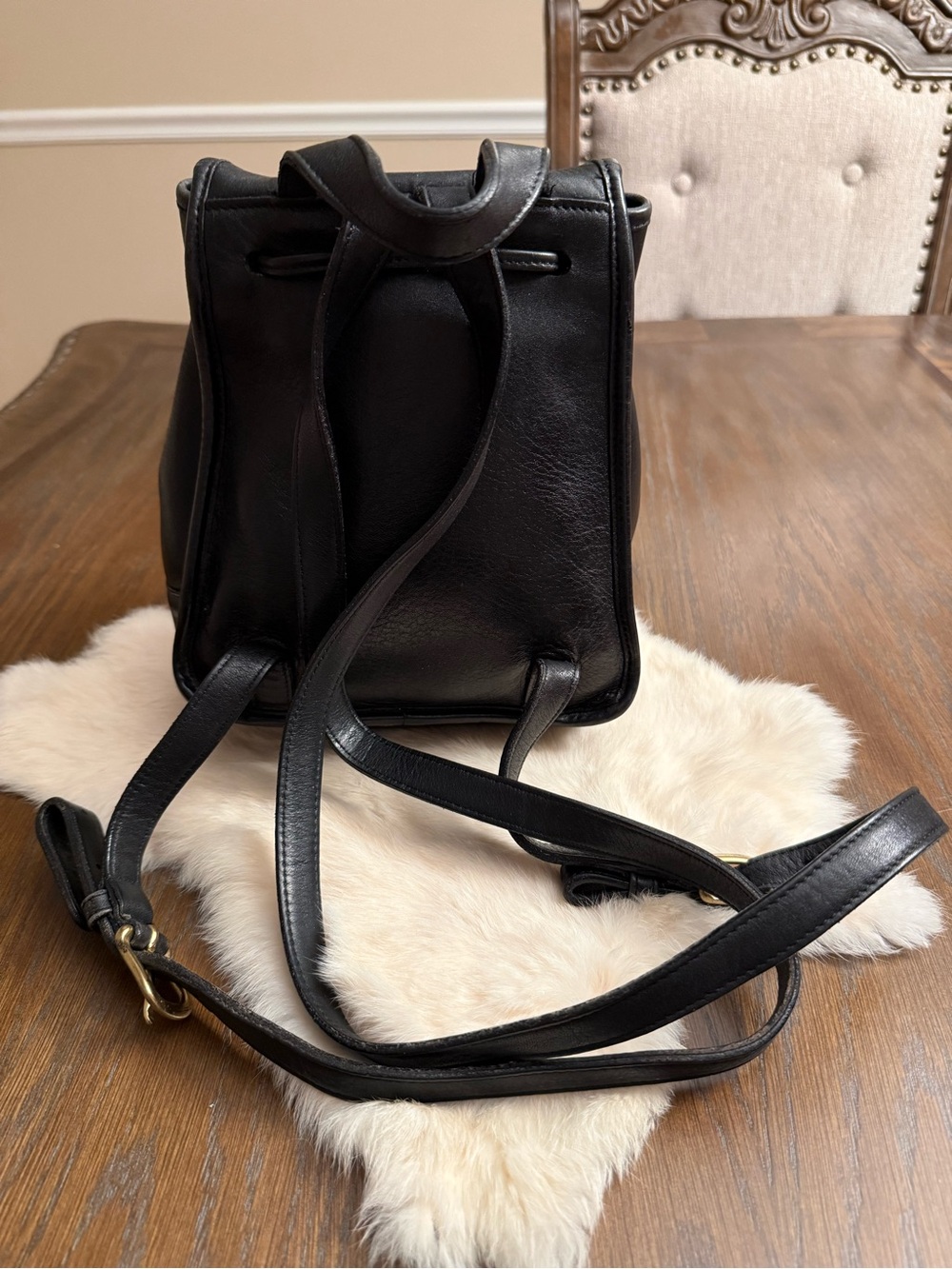 Vintage Coach Black Leather Small Daypack Backpack Bag - Picture 5 of 13